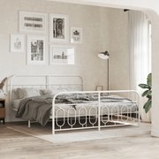 vidaXL Estrutura de cama com cabeceira e pés 160x200 cm metal branco