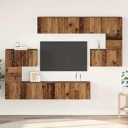 vidaXL Conjunto de móvel de TV 8 pcs Madeira antiga 80 x 30 x 30 cm