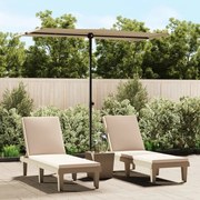vidaXL Guarda-sol jardim c/ poste alumínio 180x110cm cinza-acastanhado