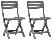 vidaXL Cadeiras de jardim dobráveis 2 pcs plástico moca