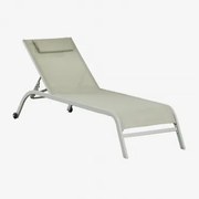 Espreguiçadeira Reclinável Com Almofada Therys Verde Cáqui - Sklum