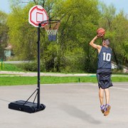 Tabela de basquetebol com suporte de rodas rede ajustável com e painel