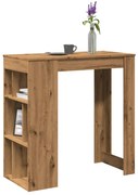 vidaXL Mesa de bar c/ prateleiras derivados madeira carvalho artisiano