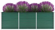 vidaXL Canteiro elevado de jardim aço galvanizado 240x80x77 cm verde