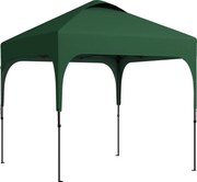 Outsunny Tenda Dobrável 2,5x2,5 m Tenda de Jardim para Festas e Campismo com Proteção UV50+ Altura Ajustável 4 Sacos de Areia e Bolsa de Transporte Verde Escuro | AOSOM Portugal