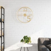 vidaXL Relógio de parede Ø50 cm ferro dourado