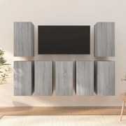 Móveis de TV 7 pcs 30,5x30x60 cm derivados madeira cinza sonoma