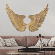 PAINEL DE PAREDE DE FERRO 2 PEÇAS 90X3,5X43,5 CM DOURADO