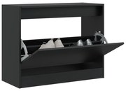 vidaXL Sapateira 80x34x63 cm derivados de madeira preto