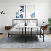 vidaXL Mesas de cabeceira de parede 2 pcs 35x35x20 cm carvalho fumado