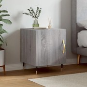 vidaXL Mesa cabeceira 40x40x50 cm derivados de madeira cinzento sonoma