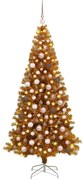vidaXL Árvore de Natal com 300 LEDs com suporte Ouro 180 cm PET