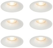 Conjunto de 6 Focos Embutidos Brancos GU10 50mm - Gijs