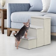 Escada para Animais de Estimação de 3 Degraus Dobrável com Tampa e Espaço de Armazenamento Escada para Cães Gatos Pequenos para Cama Sofá 40x54x48cm B