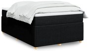 vidaXL Cama boxspring com colchão 120x190 cm tecido preto