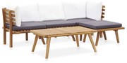 Conjunto lounge de jardim 5 pcs madeira de acácia maciça