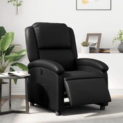 vidaXL Poltrona reclinável elétrica couro artificial preto