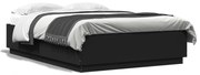 vidaXL Estrutura de cama 140x200 cm derivados de madeira preto