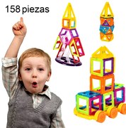 Blocos de construção magnéticos 158pcs Brinquedos educativos criativos para crianças Brinquedos para crianças 1,63kg