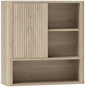 HOMCOM Armário de Casa de Banho de Parede com Prateleiras Ajustáveis Porta Deslizante e Compartimentos  60x20x62 cm Madeira | Aosom Portugal