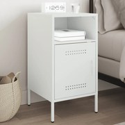 vidaXL Mesa de cabeceira 36x39x68 cm aço branco