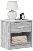 vidaXL Mesa de cabeceira com gaveta 39x28x41 cm cinzento sonoma