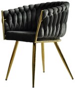 Conjunto de 2 Cadeiras de Jantar KING – 60x54x78,5 cm – Metal Dourado