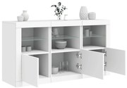 vidaXL Aparador com luzes LED 123x37x67 cm branco