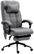 Vinsetto Cadeira Escritório Executiva Massagem Cinza Reclinável 155° Aquecimento 66x76x120 cm | Aosom Portugal