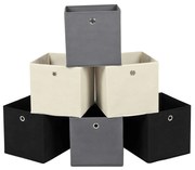 Conjunto de 6 caixas de armazenamento dobráveis em tecido não tecido | SONGMICS | 30 x 30 x 30 cm | multicor | RFB06GHM.