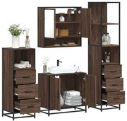 vidaXL 4 pcs conj. móveis WC derivados madeira cor carvalho castanho