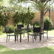 vidaXL Conjunto de Jantar para Jardim 5 Peças Preto em Poly Rattan.
