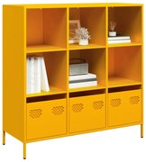 vidaXL Móvel alto 101,5x39x103,5 cm aço amarelo mostarda