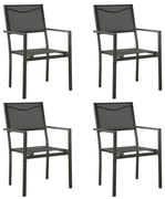 vidaXL Cadeiras de jardim 4 pcs textilene e aço preto/antracite