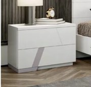 Mesa cabeceira MILA - Branco, Lacado / MDF