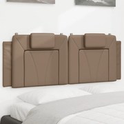 vidaXL Almofadão de cabeceira 140 cm couro artificial cappuccino