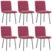 vidaXL Cadeiras de jantar 6 pcs veludo vermelho tinto
