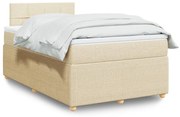 Cama boxspring com colchão 120x190 cm tecido cor creme