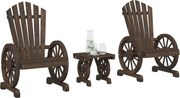 vidaXL 3 pcs conjunto lounge de jardim madeira de abeto maciça
