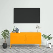 Móvel de TV aço 105x35x50 cm amarelo mostarda