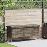 vidaXL Caixa de arrumação com rodas 160x55x75 cm vime PE cinzento