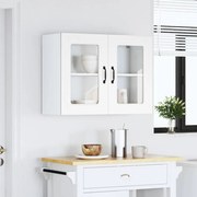 vidaXL Armário de parede de cozinha porta vidro Kalmar branca