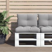 vidaXL Almofadões p/ móveis de paletes 2 pcs tecido cinza