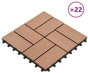 vidaXL Ladrilhos de pavimento 22 pcs WPC 2m² 30x30 cm castanho