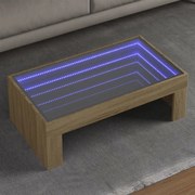 vidaXL Mesa de centro luzes LED Infinity 90x50x30 cm carvalho sonoma