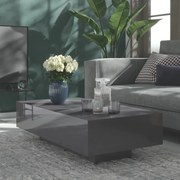 vidaXL Mesa de centro 115x60x31 cm contraplacado cinzento brilhante