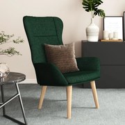 vidaXL Cadeira de descanso tecido verde-escuro