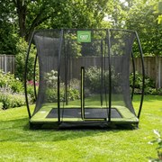Trampolim retangular de solo Silhouette 153 x 214 cm com rede de segurança - verde