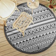 Tapete de exterior Ø160 cm ARAKIL PP preto