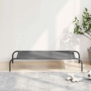 vidaXL Cama para cães elevada 110x65x20 cm Textilene e aço cinzento